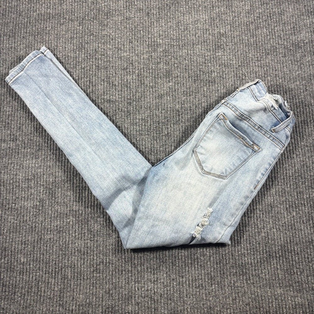 Bleu Bleu Distressed Skinny Jeans Women Size 3 Light Blue Denim